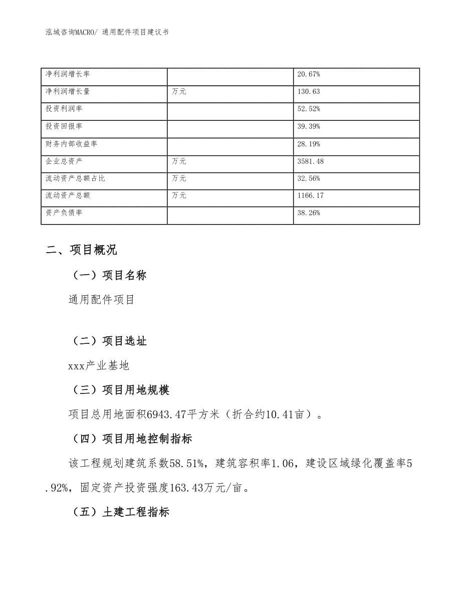 通用配件项目建议书(10亩，投资2200万元）_第5页