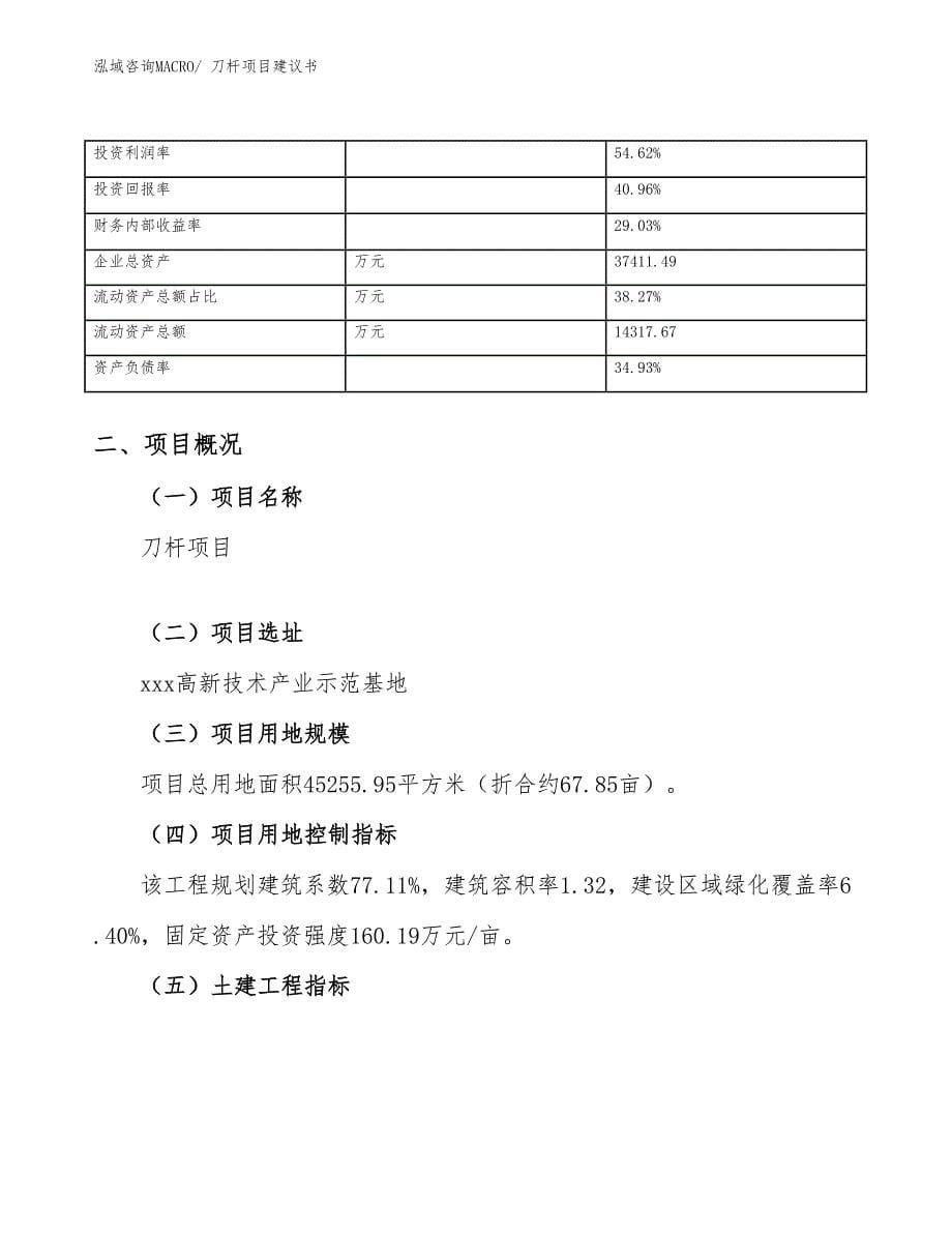 刀杆项目建议书(68亩，投资15200万元）_第5页