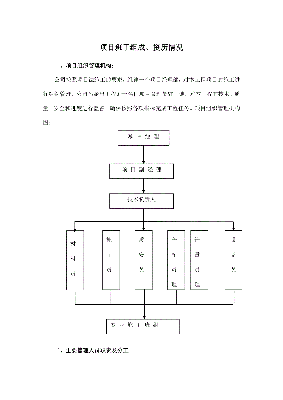 项目班子组成、资历情况_第1页