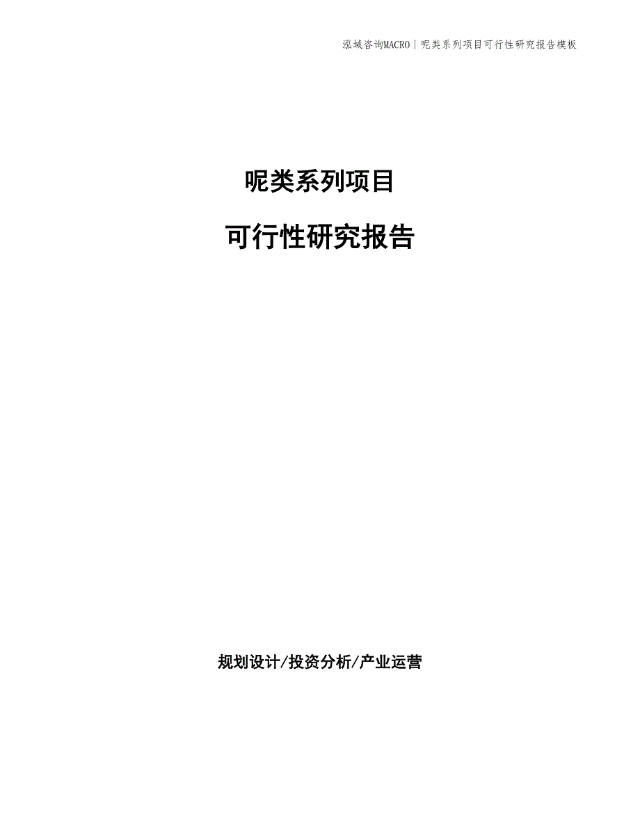 呢类系列项目可行性研究报告模板_第1页