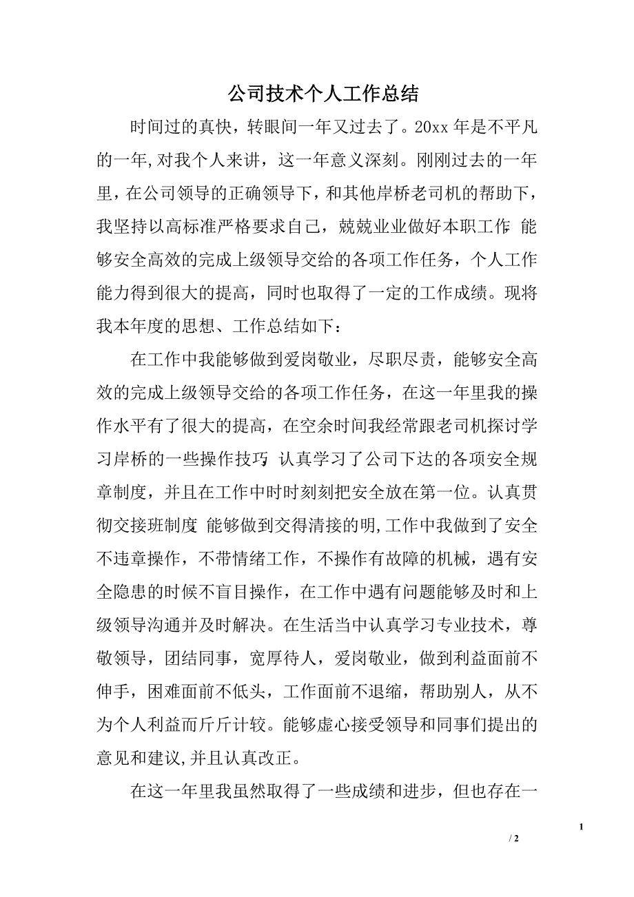 公司技术个人工作总结.doc_第1页