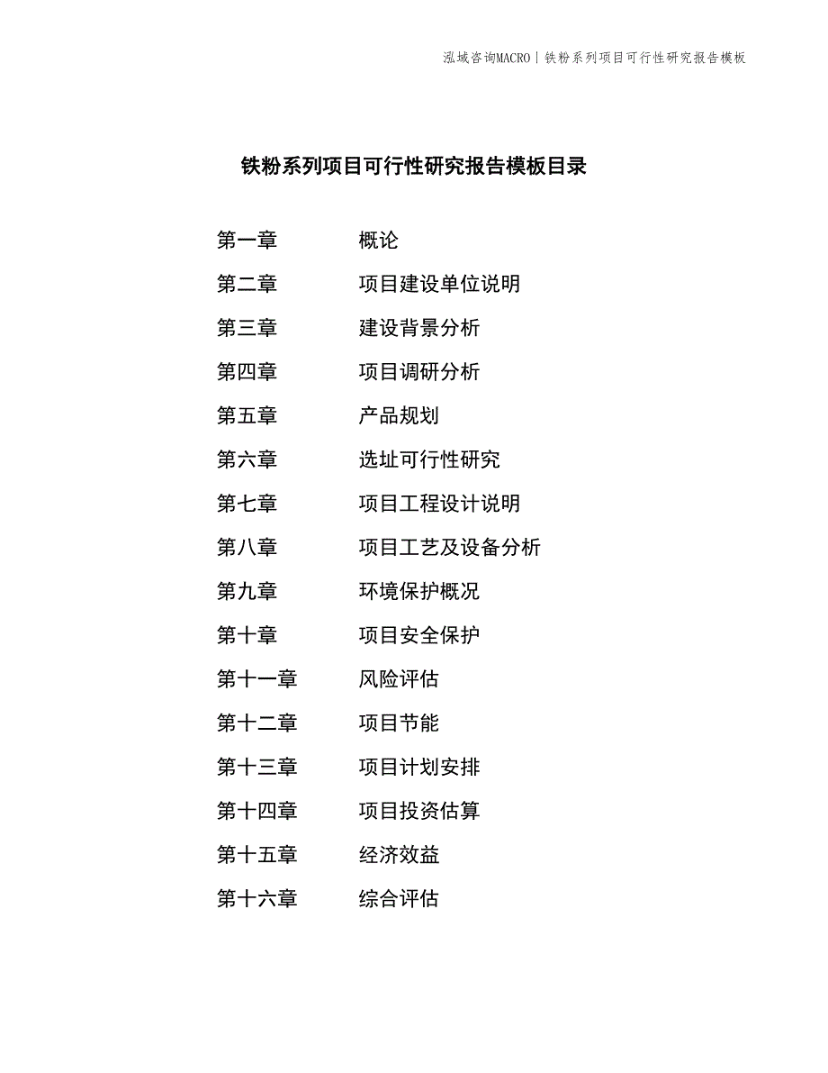 铁粉系列项目可行性研究报告模板_第2页