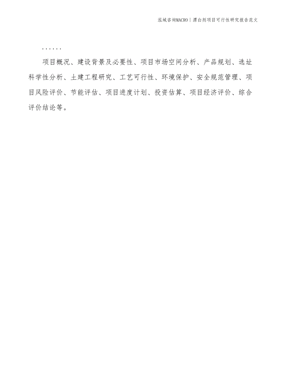 漂白剂项目可行性研究报告范文(投资2800万元)_第2页