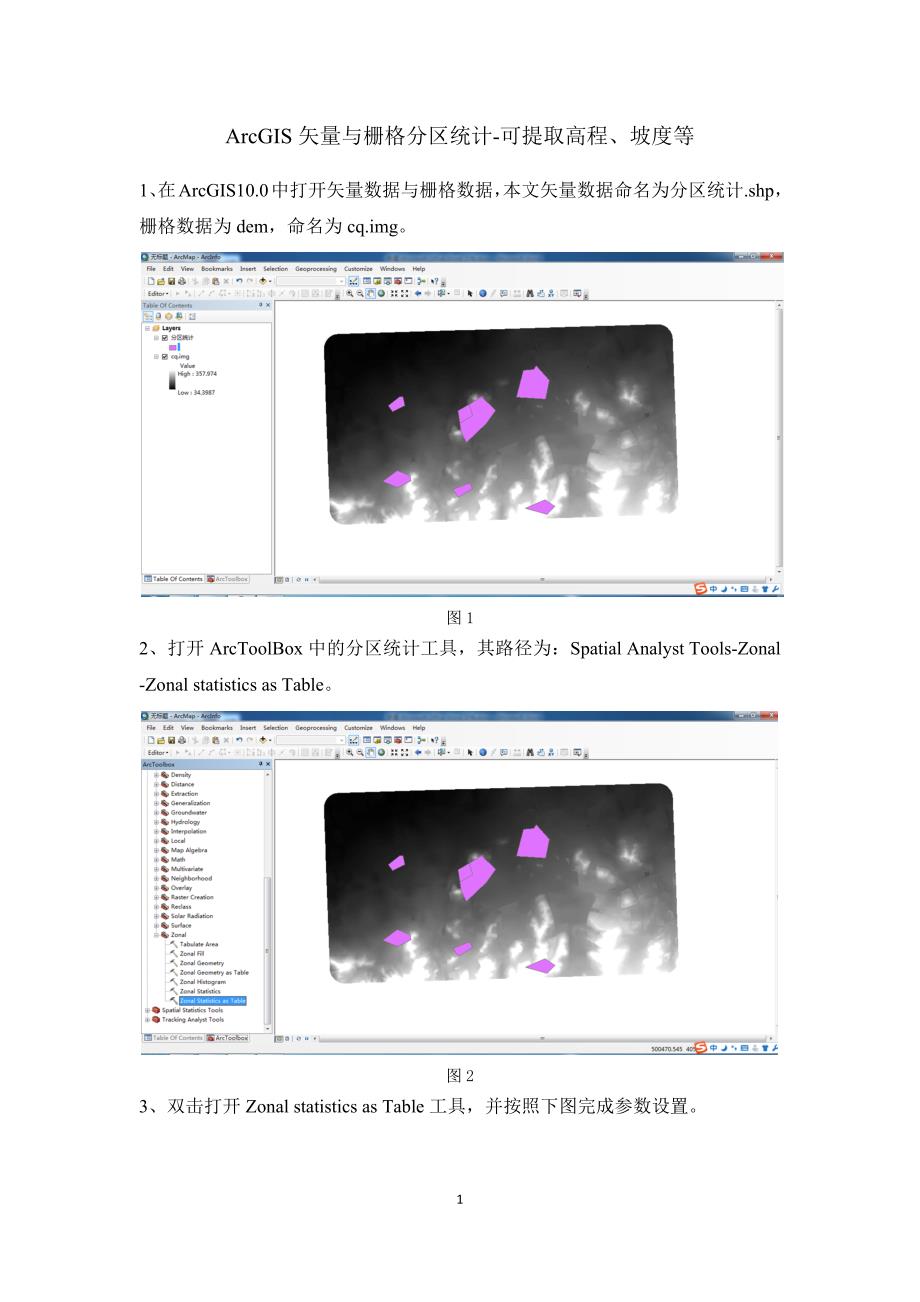 arcgis矢量与栅格分区统计-可提取高程、坡度等_第1页