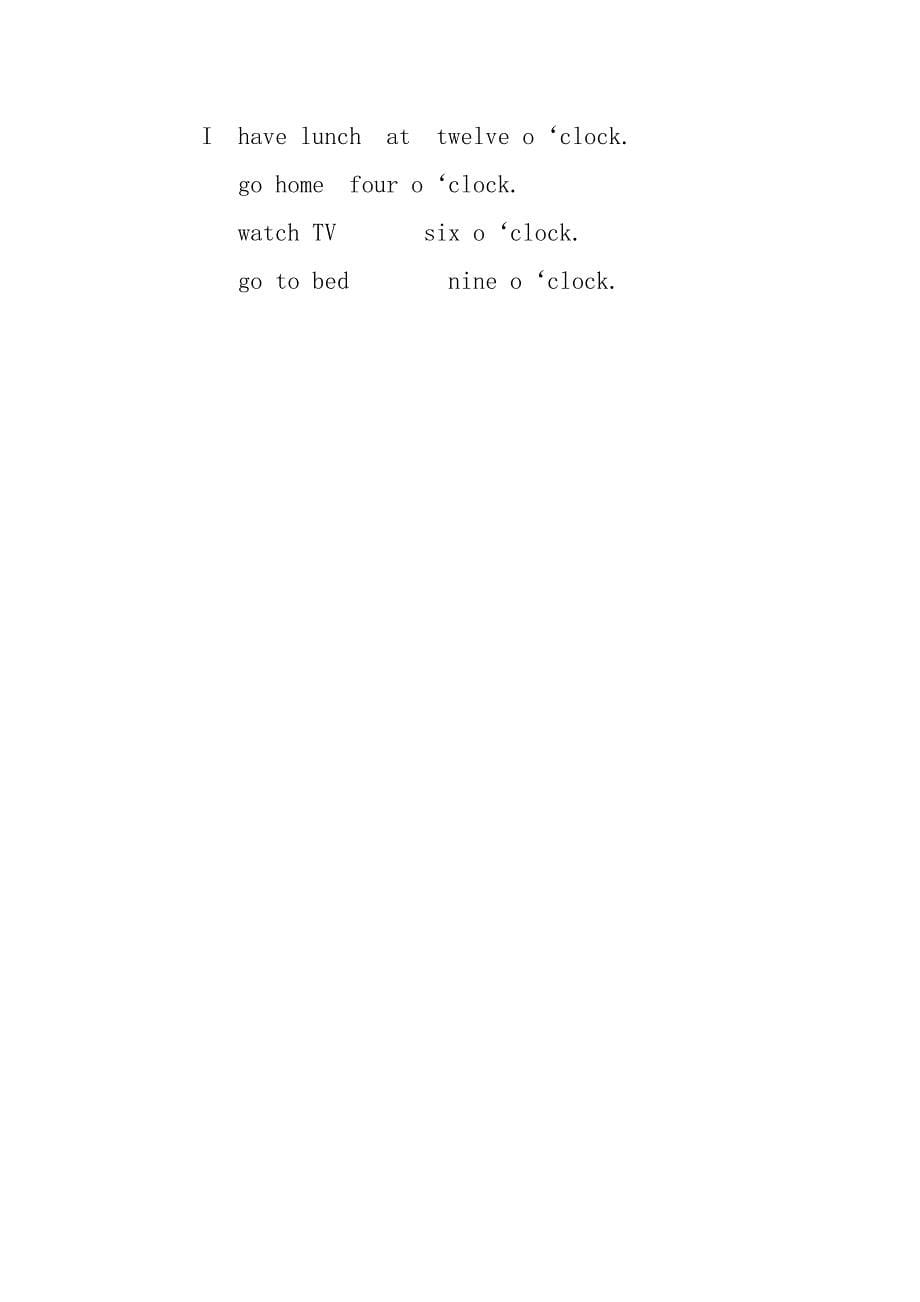 小学英语公开课教案与教学反思module 5 time unit 1 i get up at seven o’clock..doc_第5页