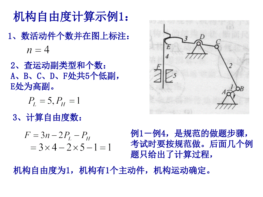 机构自由度计算题_第1页