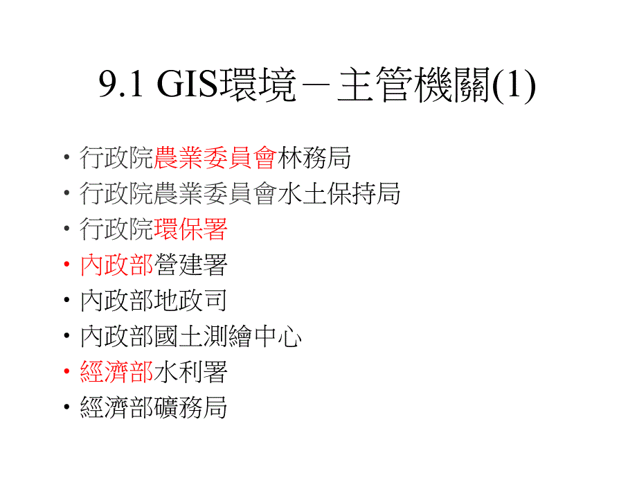 地理资讯系统概论第九章地理资讯系统发展环境_第4页