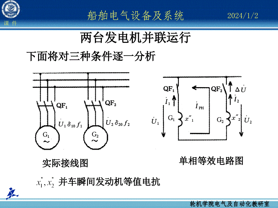 船舶电气设备及系统大连海事大学同步发电机的并车运行_第4页