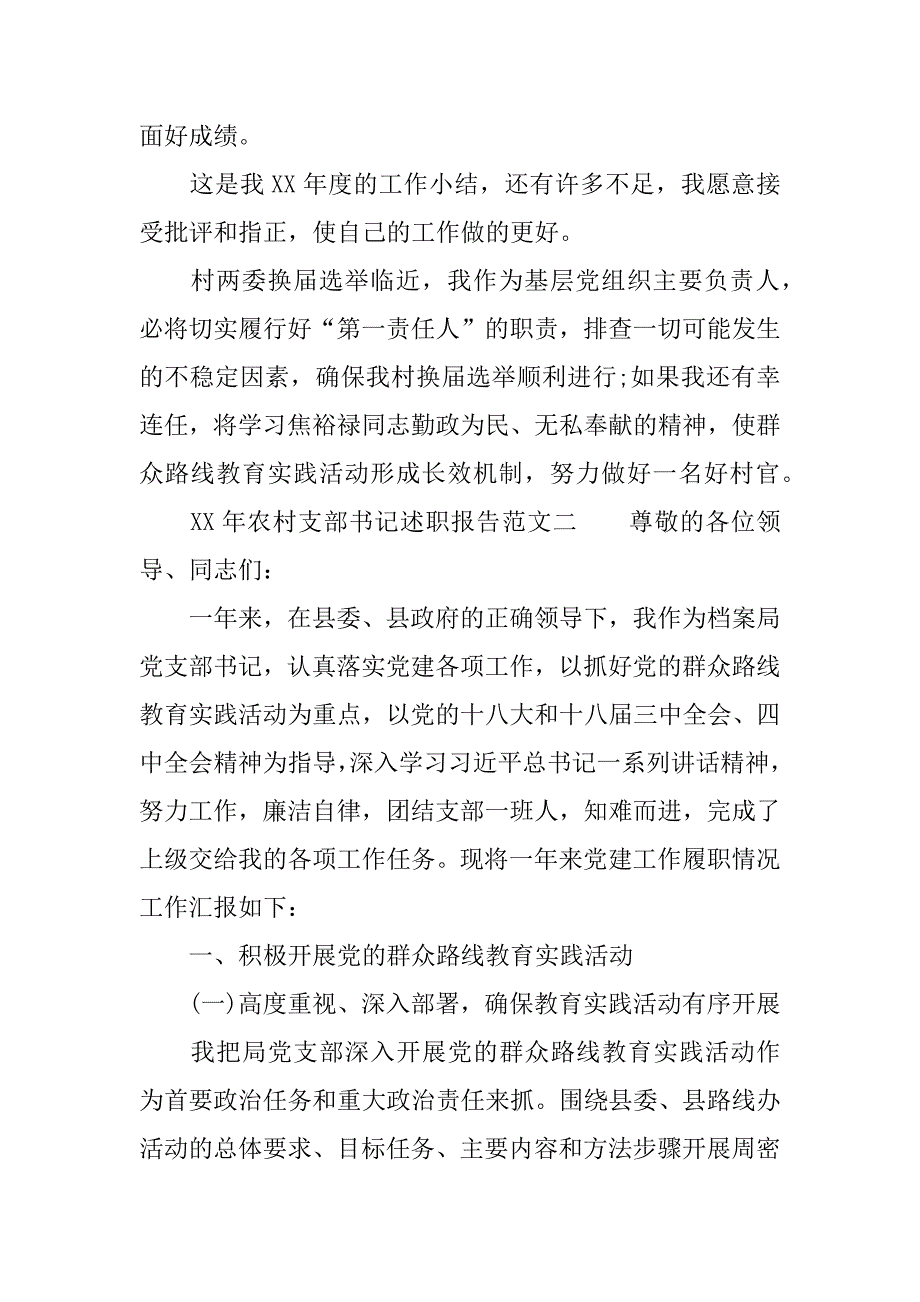 xx年农村支部书记述职报告范文.doc_第4页