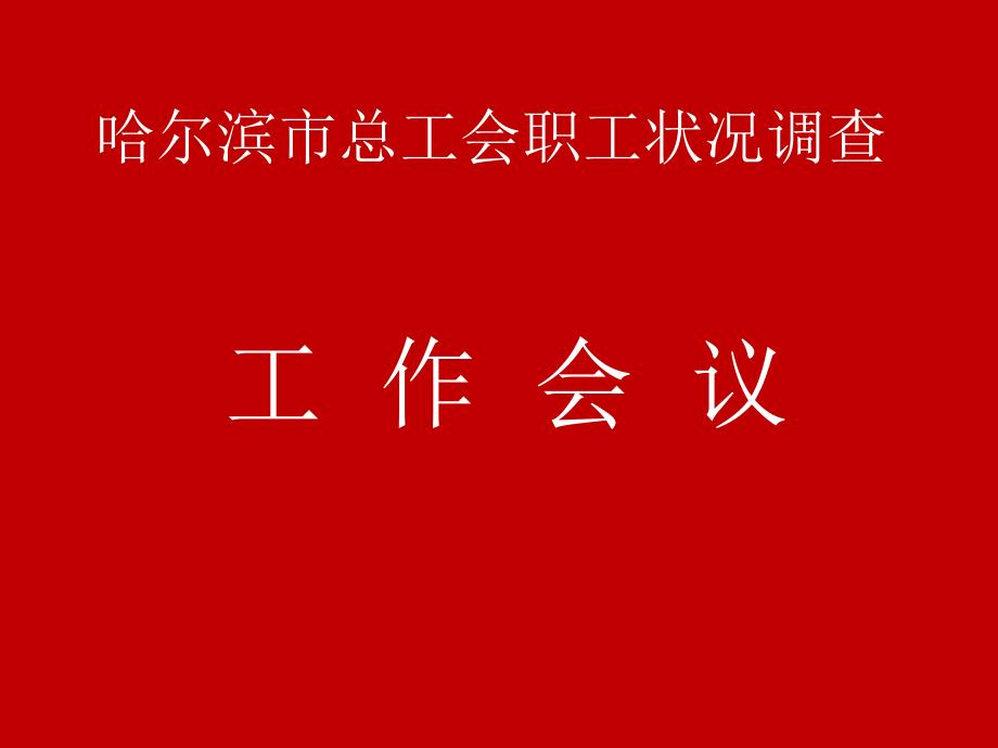 哈尔滨市总工会职工状况调查_第1页