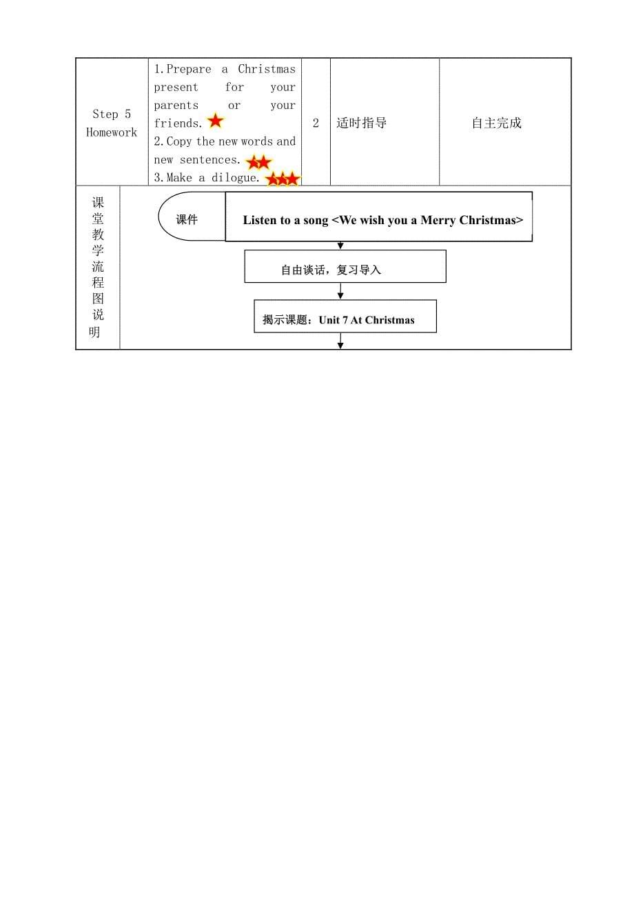 6a unit 7 at christmas第一课时教学设计_第5页