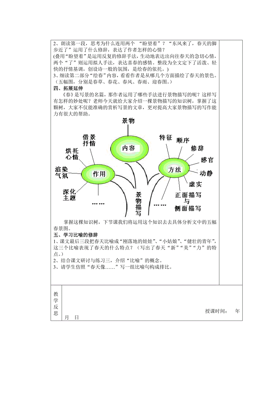 11 春（第1课时） 教案23 （新人教版七年级语文上）_第2页