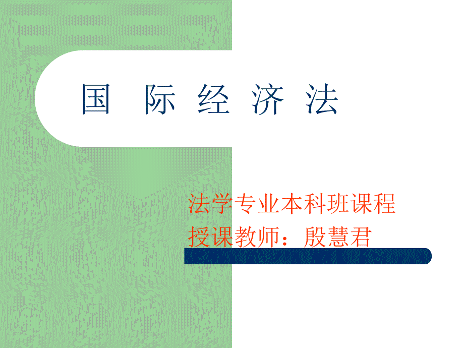 法学专业本科班课程授课教师殷慧君教学课件_第1页