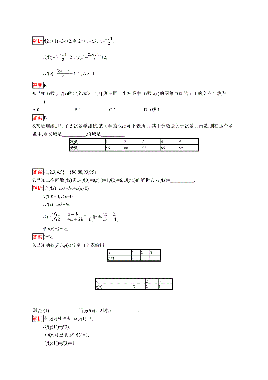 2018秋新版高中数学人教a版必修1习题：第一章集合与函数概念 1.2.2.1 word版含解析_第2页