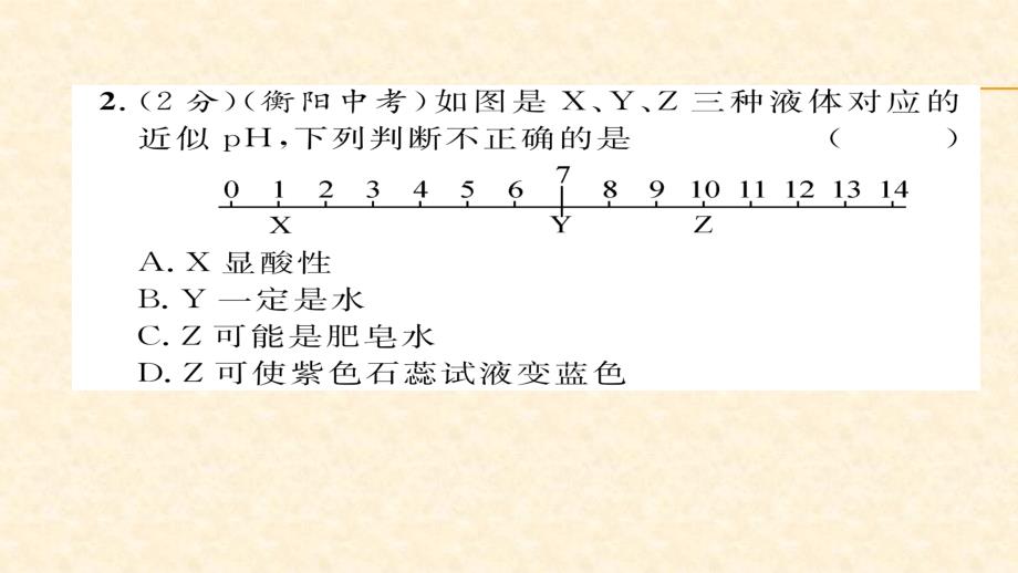 人教版九年级化学下册同步练习课件：10.双休作业（六）_第3页