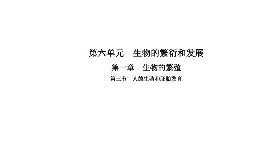 (冀少版)生物八年级下册课件：第六单元　生物的繁衍和发展第一章　第三节　人的生殖和胚胎发育_第1页