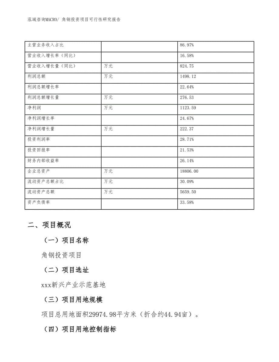 角钢投资项目可行性研究报告_第5页