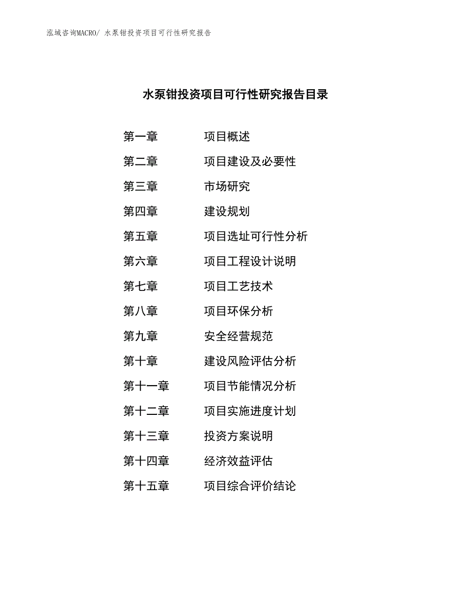 水泵钳投资项目可行性研究报告_第4页