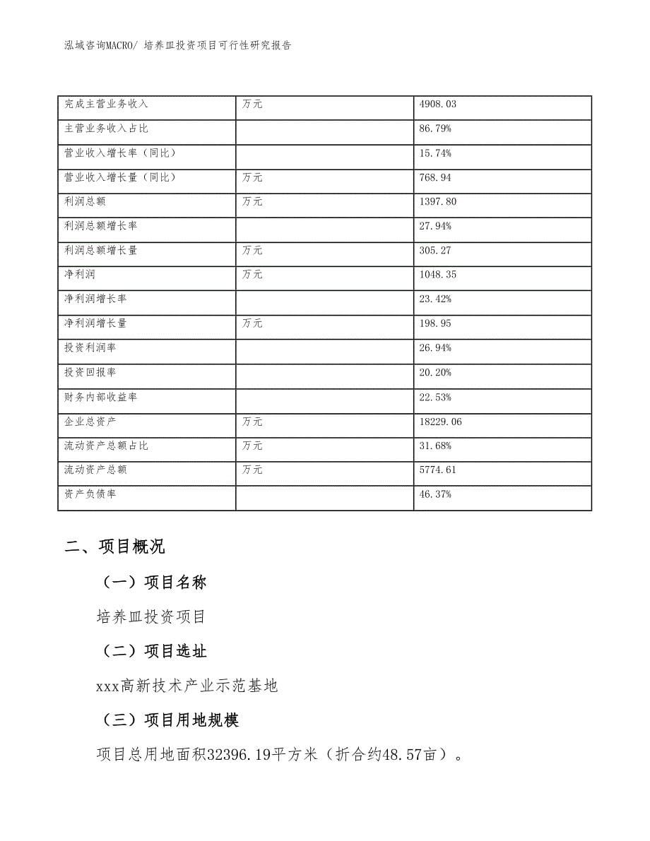 培养皿投资项目可行性研究报告_第5页