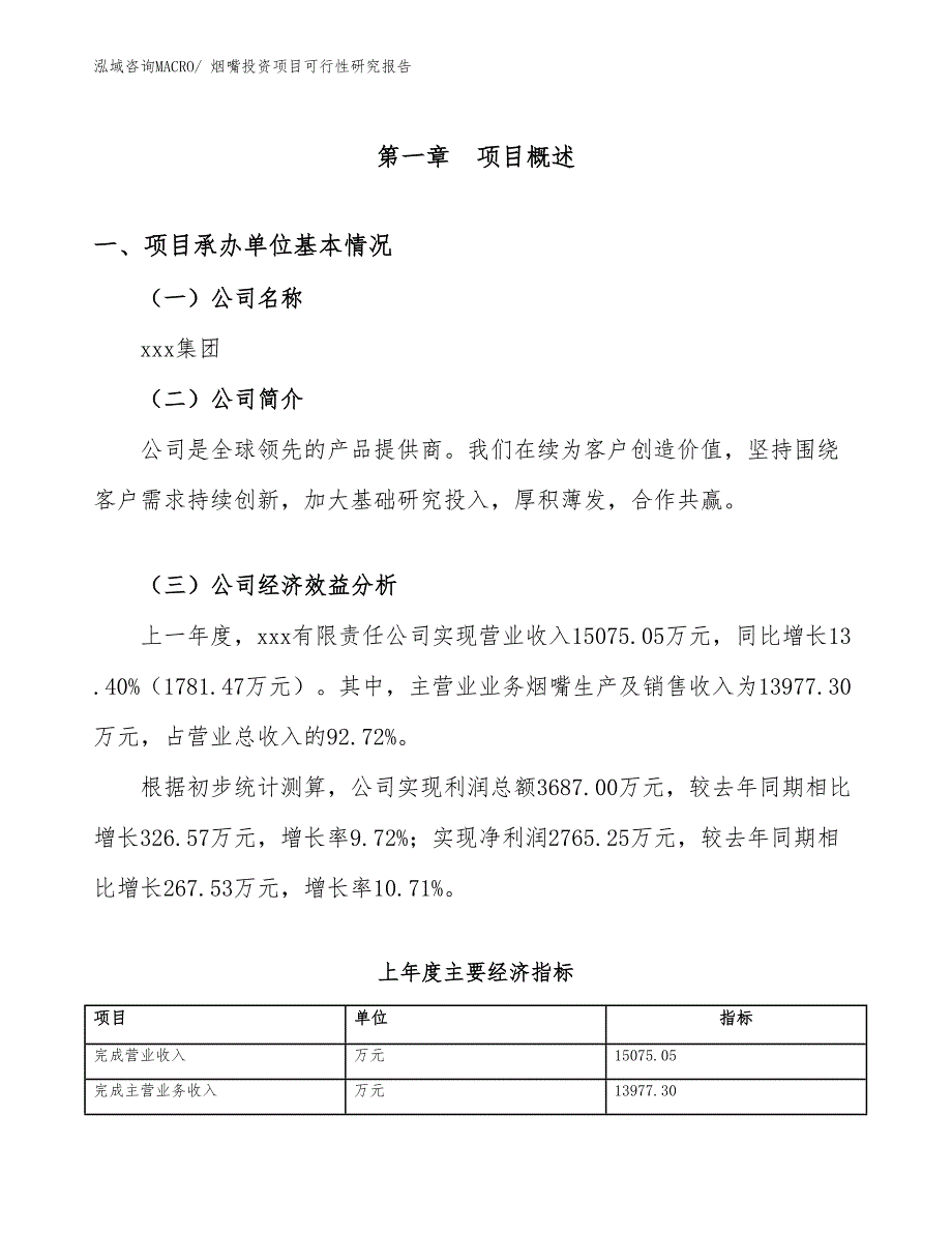 烟嘴投资项目可行性研究报告_第4页