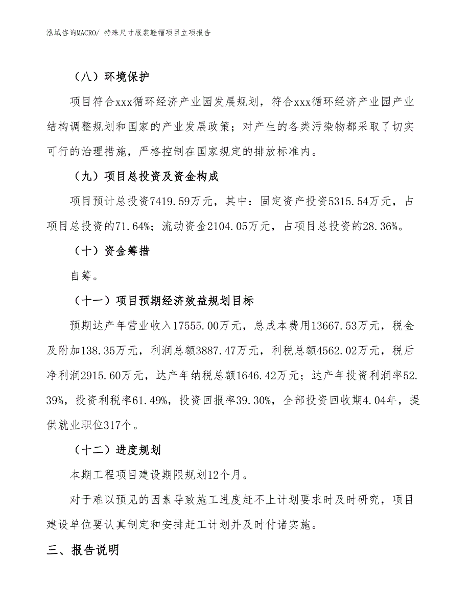 特殊尺寸服装鞋帽项目立项报告_第3页