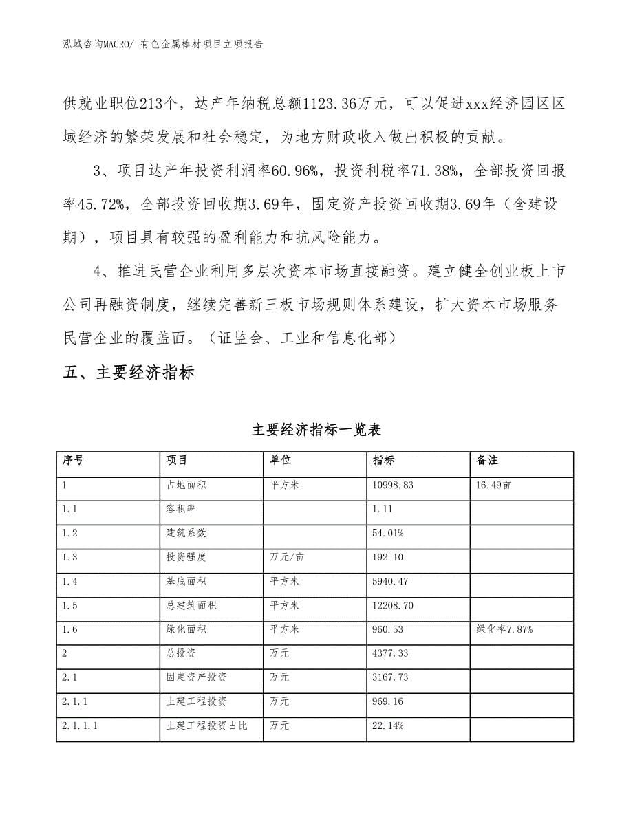 有色金属棒材项目立项报告_第5页