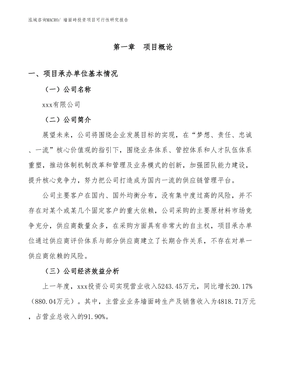 墙面砖投资项目可行性研究报告_第4页