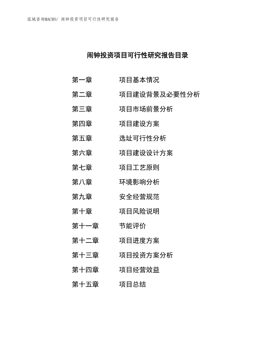 闹钟投资项目可行性研究报告_第4页