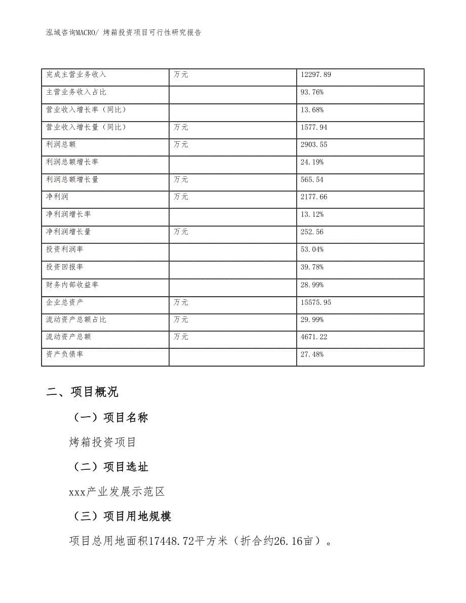 烤箱投资项目可行性研究报告_第5页