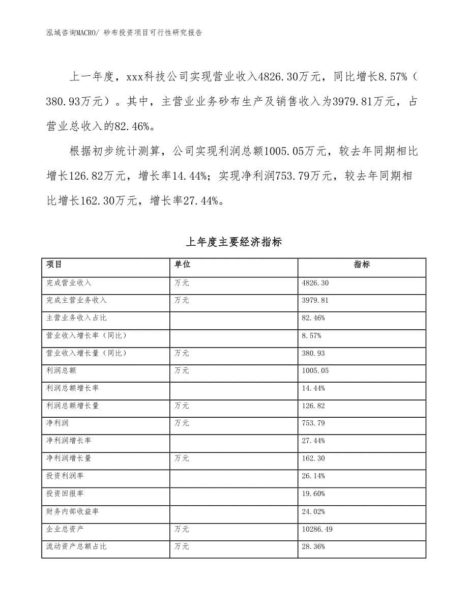 砂布投资项目可行性研究报告_第5页