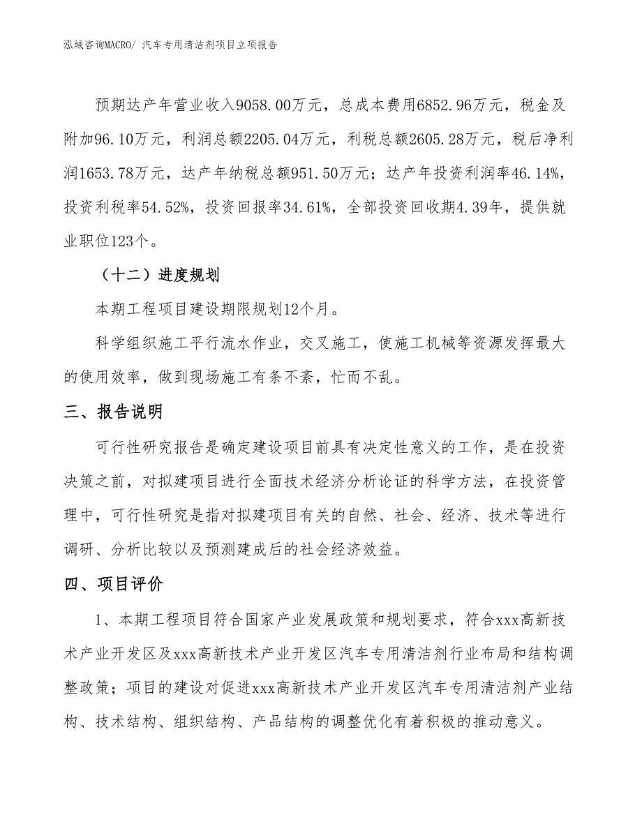 汽车专用清洁剂项目立项报告_第4页