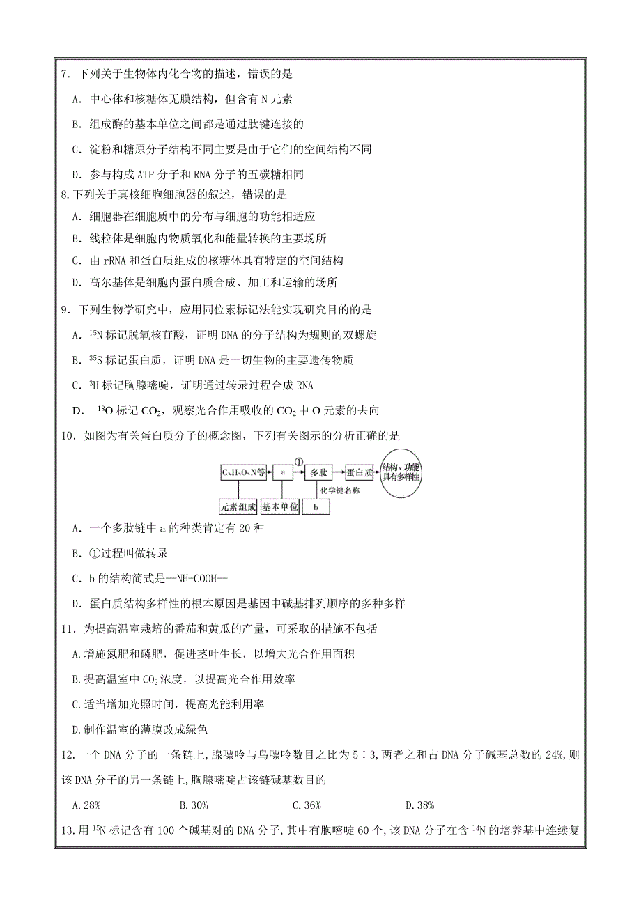 黑龙江省2019届高三10月月考生物---精校 Word版含答案_第2页