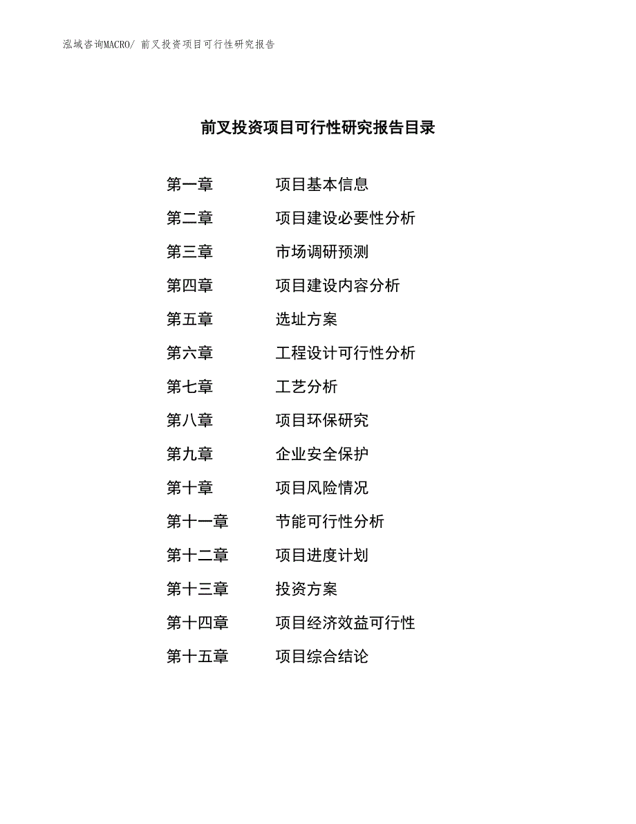 前叉投资项目可行性研究报告_第3页