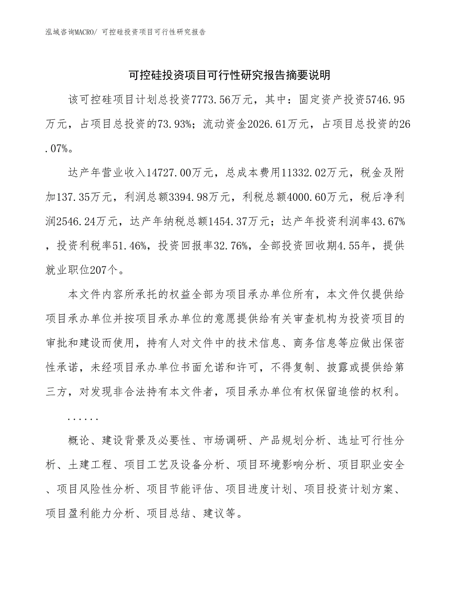 可控硅投资项目可行性研究报告_第2页