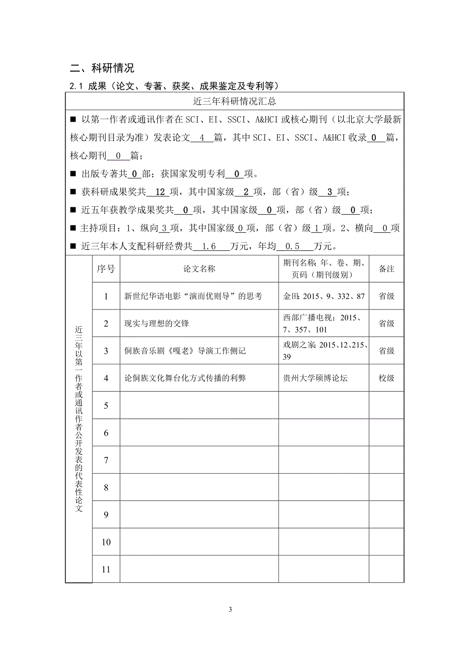 贵州大学卓越基金奖励推荐申请表_第4页