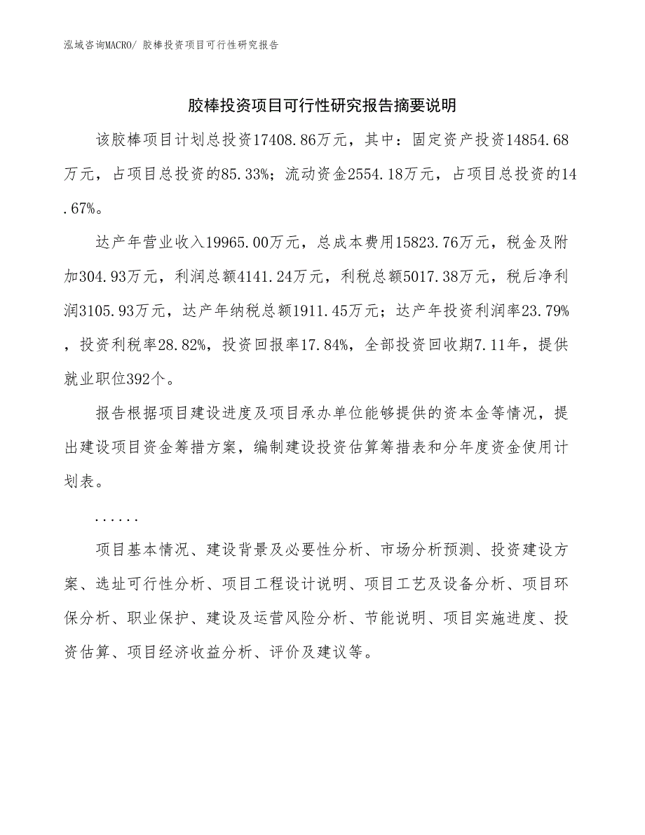 胶棒投资项目可行性研究报告_第2页