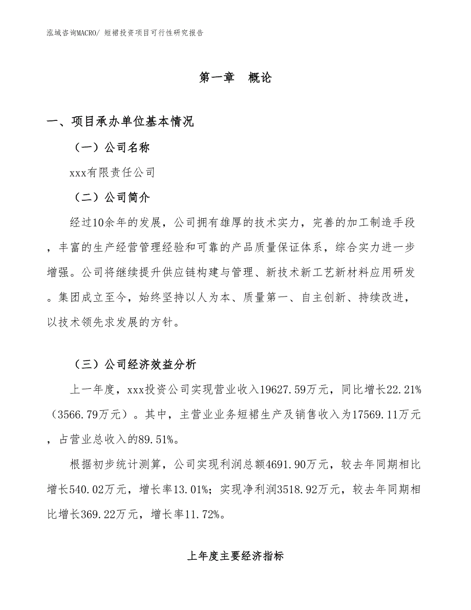 短裙投资项目可行性研究报告_第4页