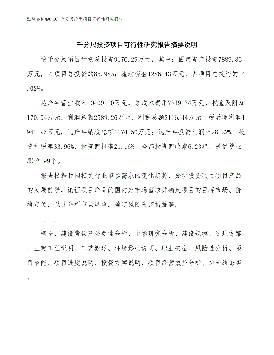 千分尺投资项目可行性研究报告_第2页