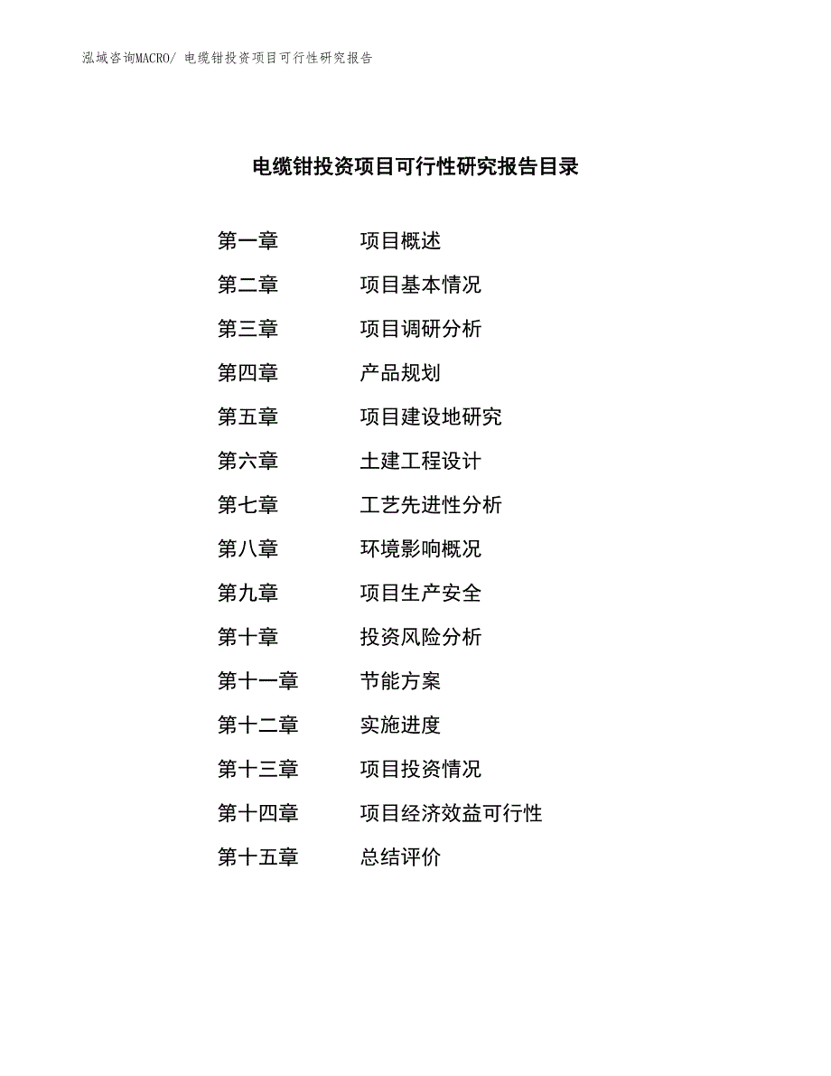 电缆钳投资项目可行性研究报告_第4页