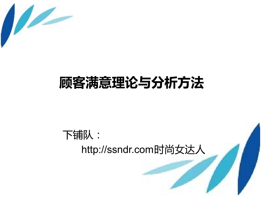 顾客满意理论与分析方法总结_第1页