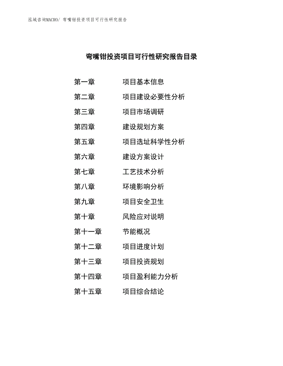 弯嘴钳投资项目可行性研究报告_第3页