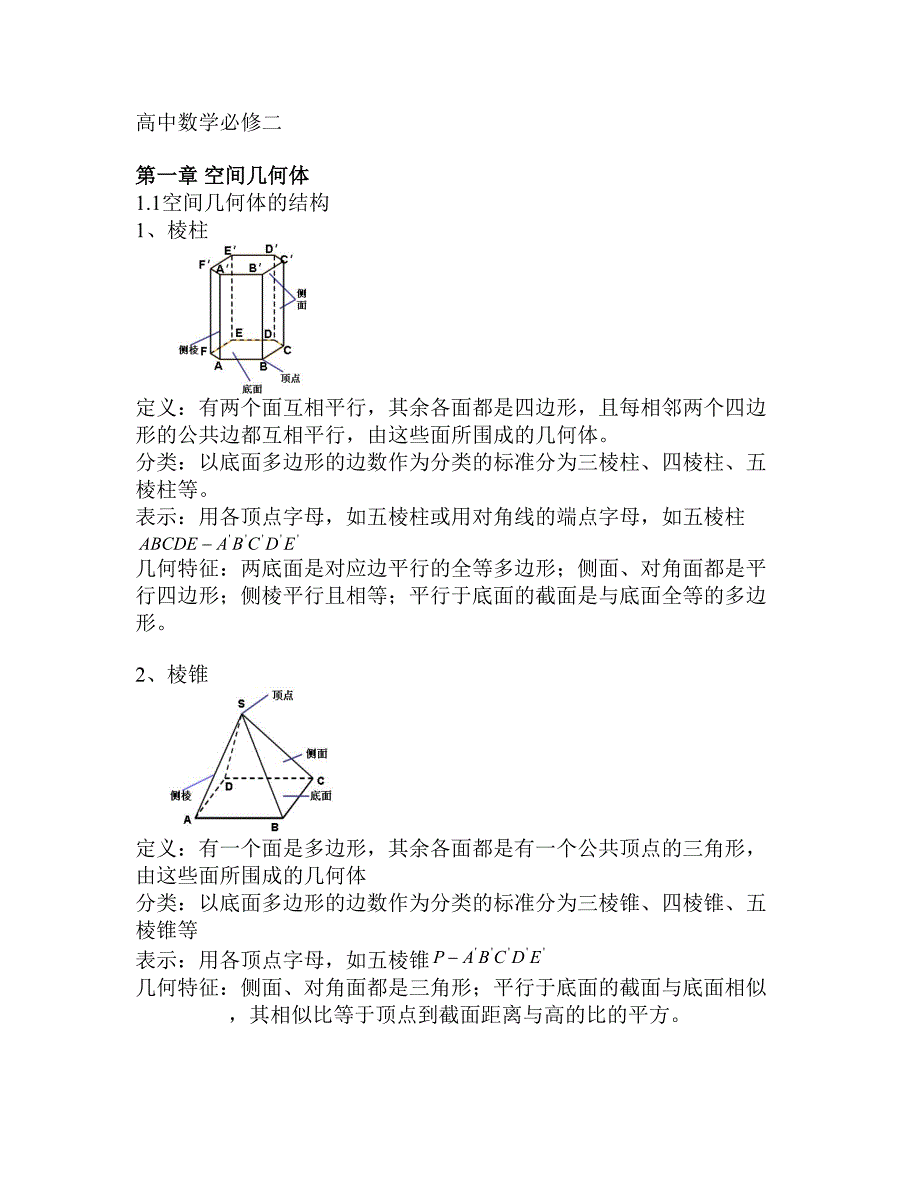 高中数学必修二知识点总结-(1)_第1页