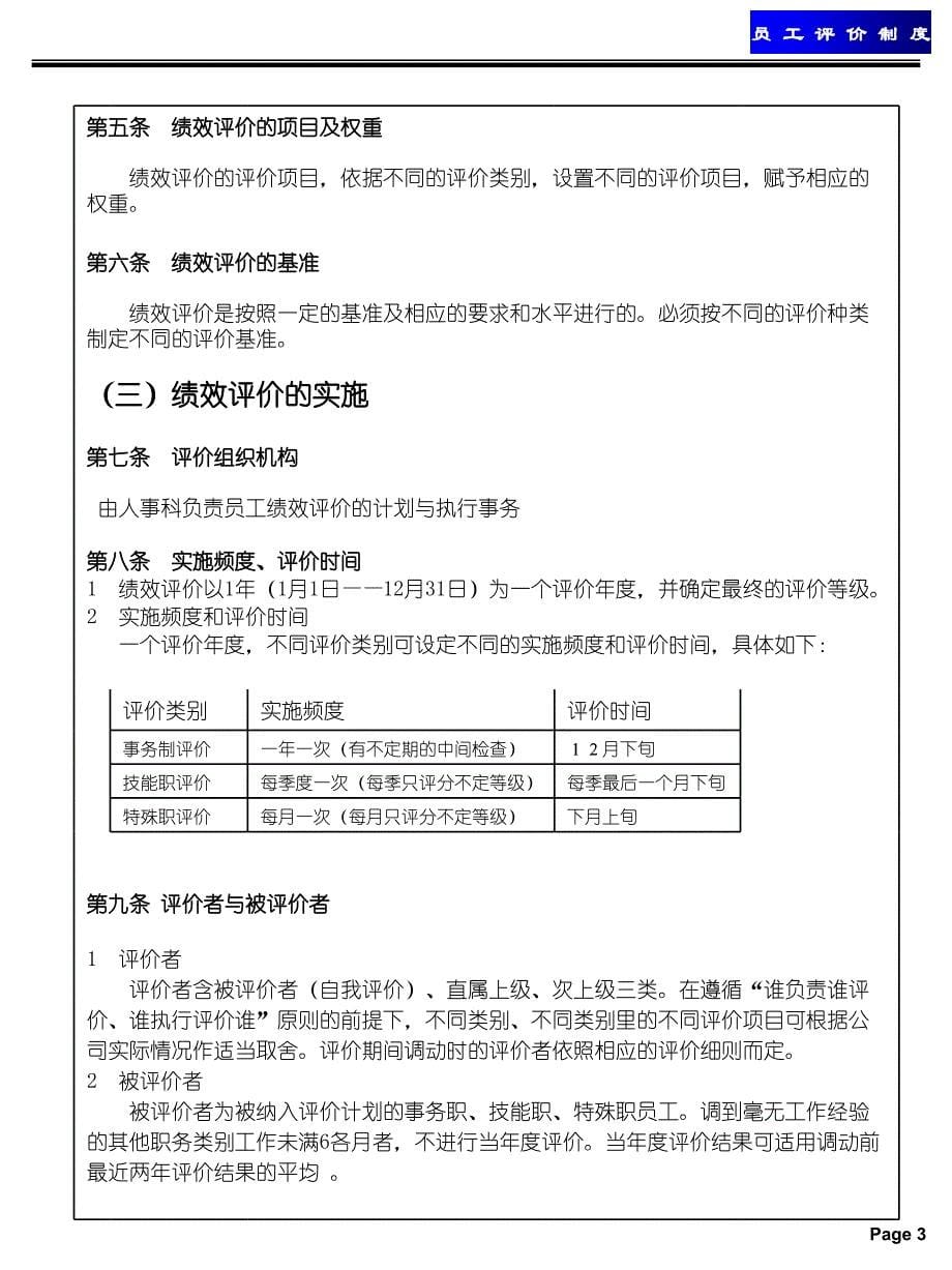 上市公司员工绩效评价制度全套资料员工等级分类标准与绩效考核标准g_第5页