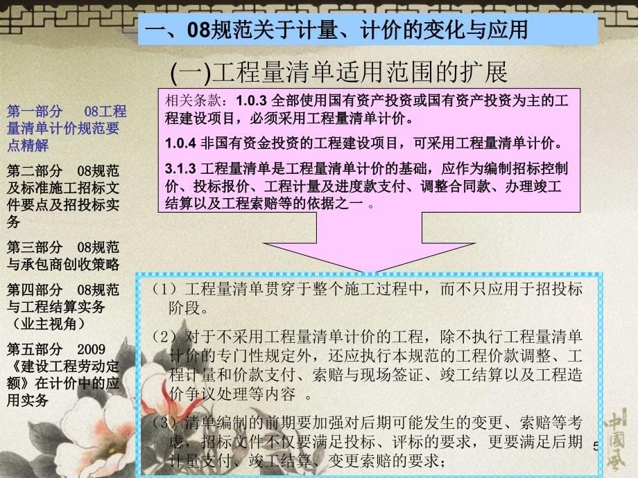 基于工程量清单计价的招投标、合同管理、结算管理实务与新劳动定额的应用学习资料_第5页