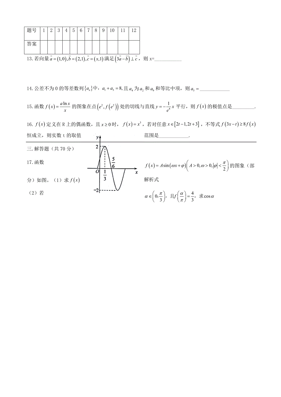 2017绵阳一诊数学(理科)word版+答案_第3页