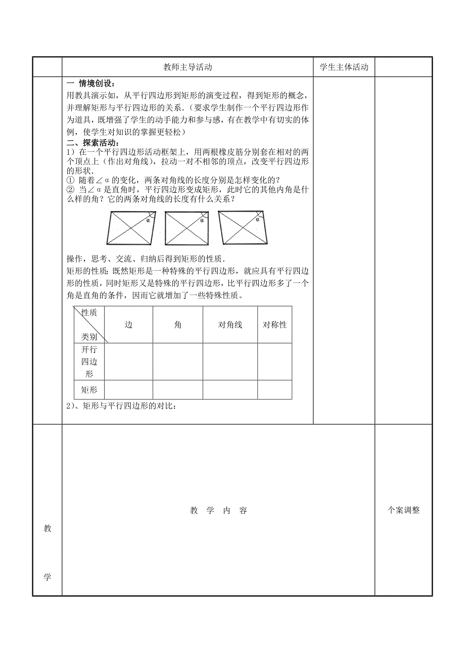 江苏省新沂市第二中学九年级数学上册 1.3 平行四边形、矩形、菱形、正方形的性质和判定教案（2） 苏科版.doc_第2页