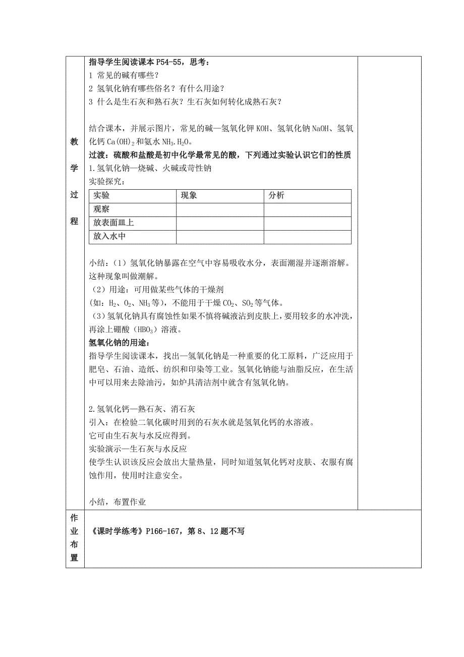 广东省珠海市十中九年级化学下册《第10单元 常见的酸和碱》学案（无答案） 新人教版.doc_第5页