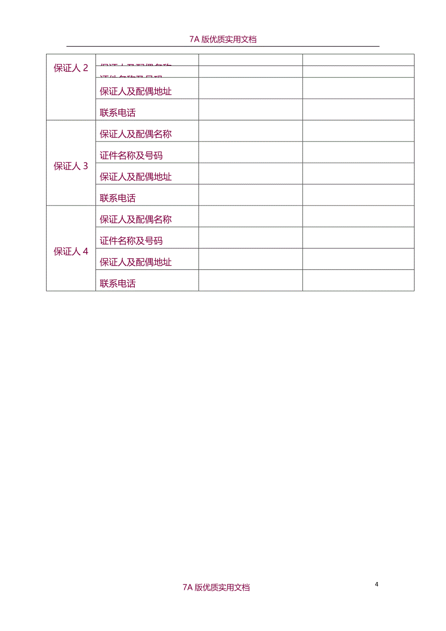 【7A版】农村信用合作社个人授信业务操作文本_第4页