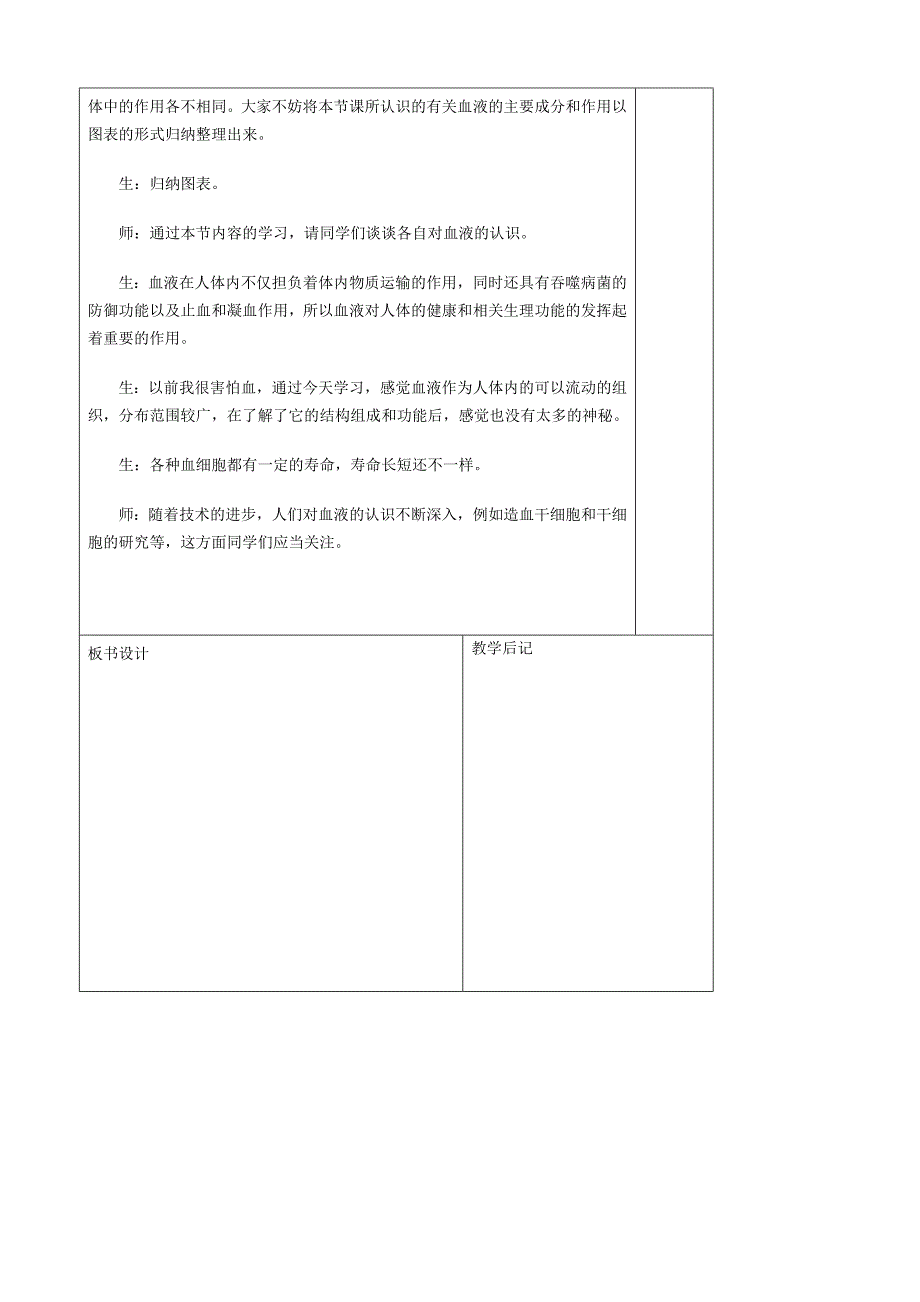 山东省青岛市黄岛区海青镇中心中学七年级生物下册 第四章 第一节 流动的组织-血液教案 （新版）新人教版.doc_第4页