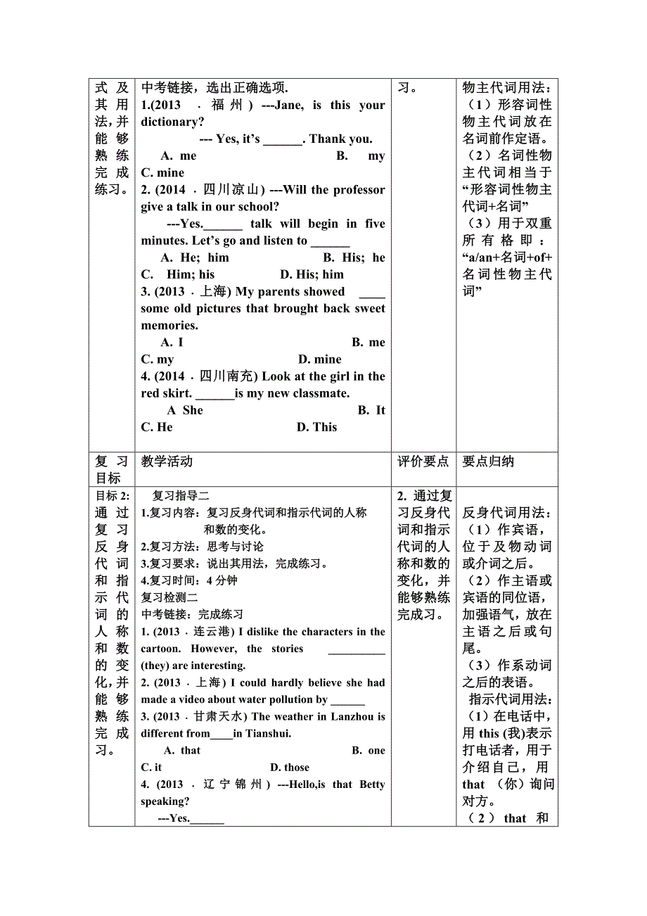 仁爱版九年级英语中考二轮专题复习教案：（代词）教案.doc_第2页